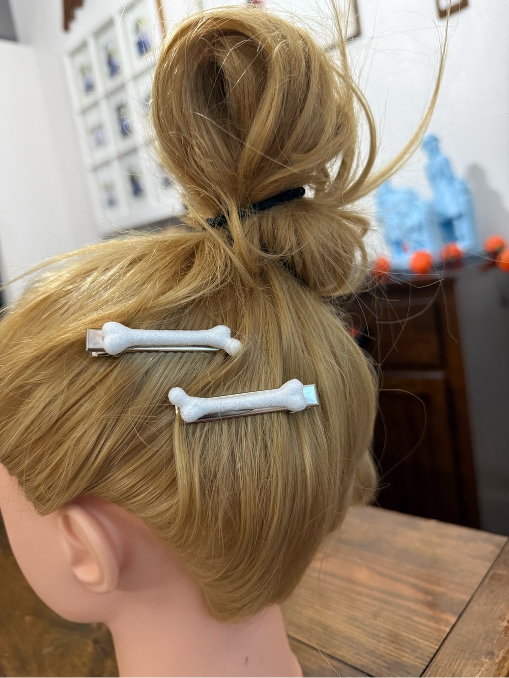 White Bone-Shaped Hair Clips - Women Hair Accessory